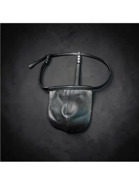Black Leather Waist Pouch